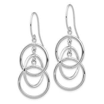 1/2pr 14k White Gold Polished Circles Dangle Earrings — alternate view