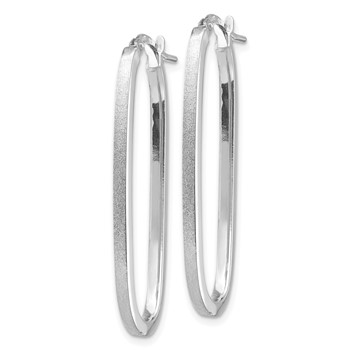 1/2pr 14k White Gold Polished 2mm Oval Hoop Earrings — alternate view