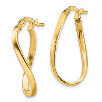 1/2pr 14k Polished 2mm Wavy Hoop Earrings — alternate view