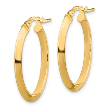 1/2pr 14k Polished 2.5mm Oval Hoop Earrings — alternate view