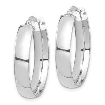 1/2pr 14k White Gold High Polished 5mm Hoop Earrings — alternate view