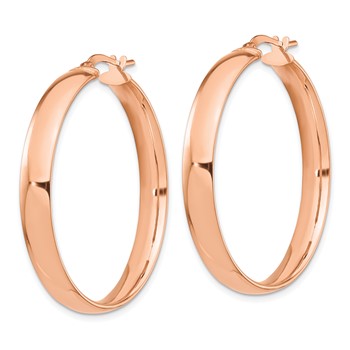 1/2pr 14k Rose Gold High Polished 5mm Hoop Earrings — alternate view