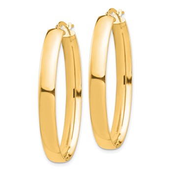 1/2pr 14k High Polished 5mm Oval Hoop Earrings — alternate view