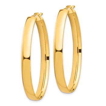 1/2pr 14k High Polished 5mm Oval Hoop Earrings — alternate view