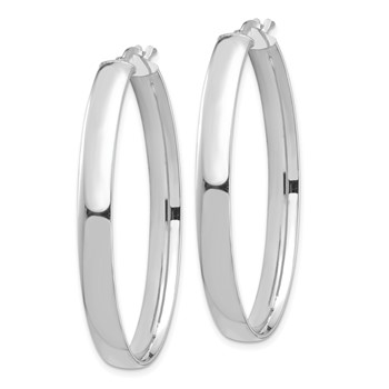 1/2pr 14k White Gold High Polished 5mm Oval Hoop Earrings — alternate view