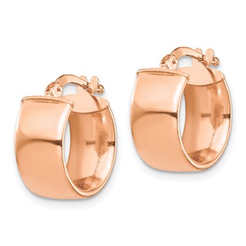 1/2pr 14k Rose Gold High Polished 7mm Hoop Earrings — alternate view