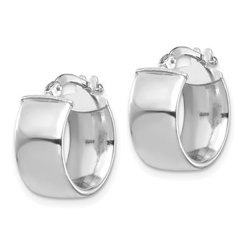 1/2pr 14k White Gold High Polished 7mm Hoop Earrings — alternate view