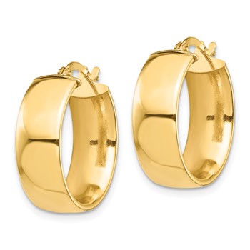 1/2pr 14k High Polished 7mm Hoop Earrings — alternate view
