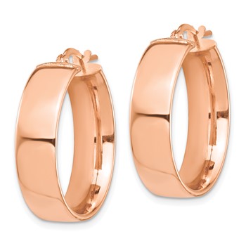 1/2pr 14k Rose Gold High Polished 7mm Hoop Earrings — alternate view