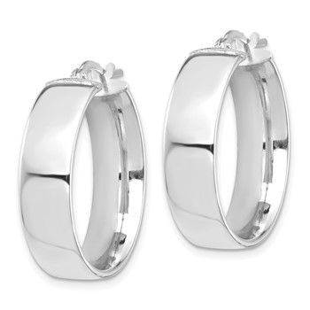 1/2pr 14k White Gold High Polished 7mm Hoop Earrings — alternate view