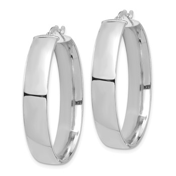 1/2pr 14k White Gold High Polished 7mm Hoop Earrings — alternate view