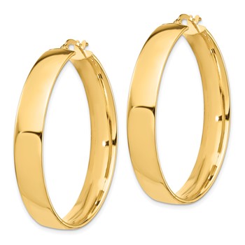 1/2pr 14k High Polished 7mm Hoop Earrings — alternate view