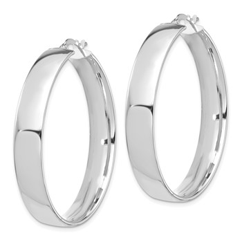 1/2pr 14k White Gold High Polished 7mm Hoop Earrings — alternate view