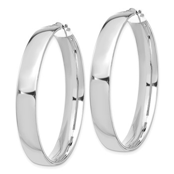 1/2pr 14k White Gold High Polished 7mm Hoop Earrings — alternate view