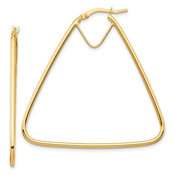 1/2pr 14k Polished Triangle Hoop Earrings
