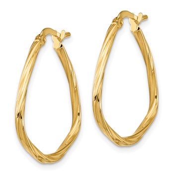 1/2pr 14k Polished Twisted Fancy Hoop Earrings — alternate view