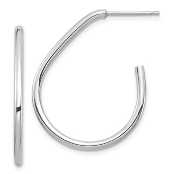 1/2pr 14k White Gold Polished Post Dangle Earrings