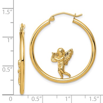 14k with Angel Hoop Earrings — alternate view