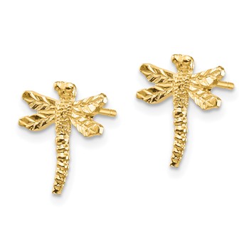 14K Textured Dragonfly Post Earrings — alternate view