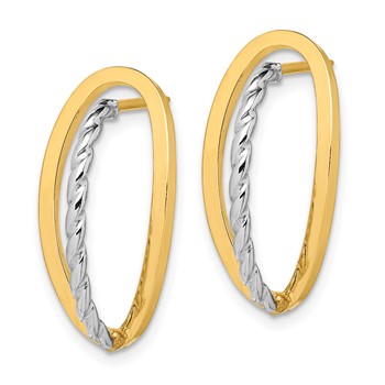 14k Two-tone Polished & Twisted Fancy Post Earrings — alternate view