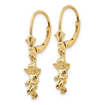 14k Angel Dangle Leverback Earrings — alternate view