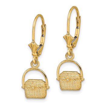 14K Nantucket Basket Dangle Leverback Earrings — alternate view