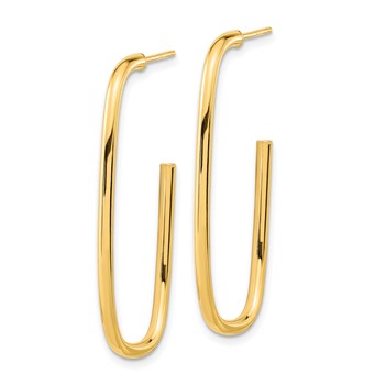 14K Polished J-Hoop Earrings — alternate view