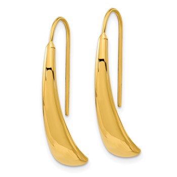 14k Polished Graduated Hollow Dangle Wire Earrings — alternate view