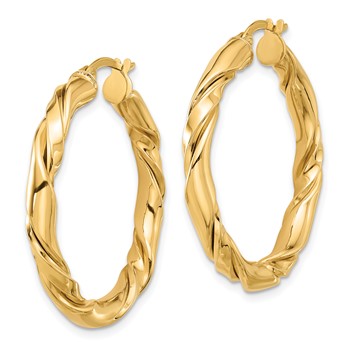 14k Polished Twisted Hoop Earrings — alternate view