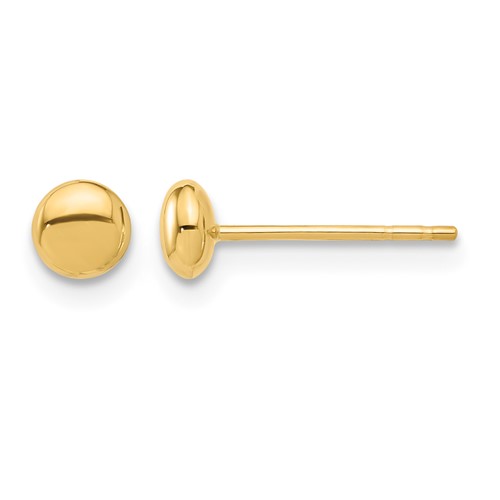 14K Polished 4.5mm Button Post Earrings