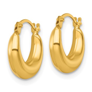 14k Polished 3.80mm Graduated Hollow Hoop Earrings — alternate view