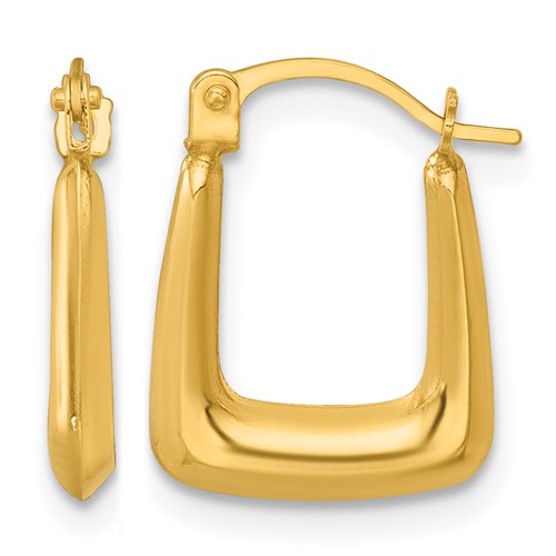 14k Polished 2.25mm Square Hoop Earrings