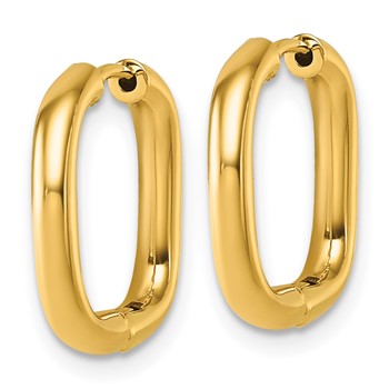 14K Polished Square Endless Tube Hoop Hinged Earrings — alternate view