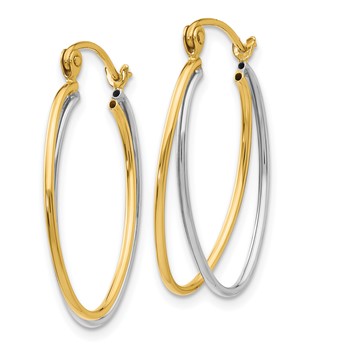 14K Two Tone Hoop Earrings — alternate view