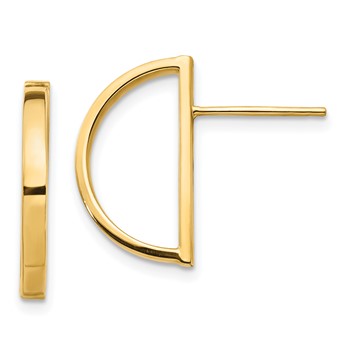 14K Half Circle Post Earrings