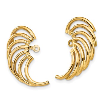 14k Polished Swirl Shaped Earring Jackets — alternate view
