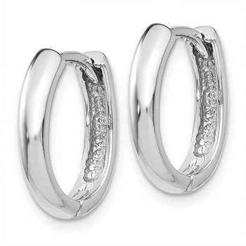 14k White Gold Hinged Hoop Earrings — alternate view