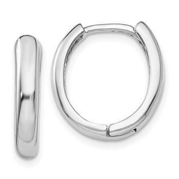 14k White Gold Hinged Hoop Earrings