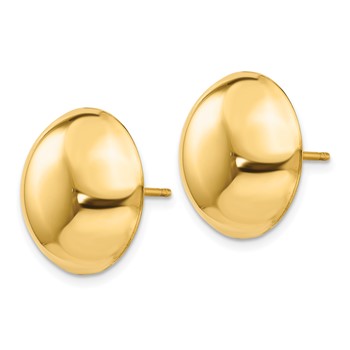 14k 15.50mm Polished Button Post Earrings — alternate view