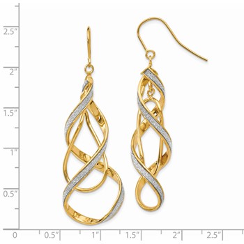 14k Polished Glitter Infused Spiral Dangle Earrings — alternate view