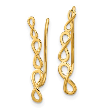 14k Polished Infinity Ear Climber Earrings — alternate view