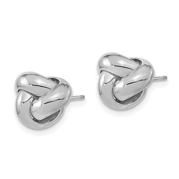 14k White Gold Polished Love Knot Post Earrings — alternate view