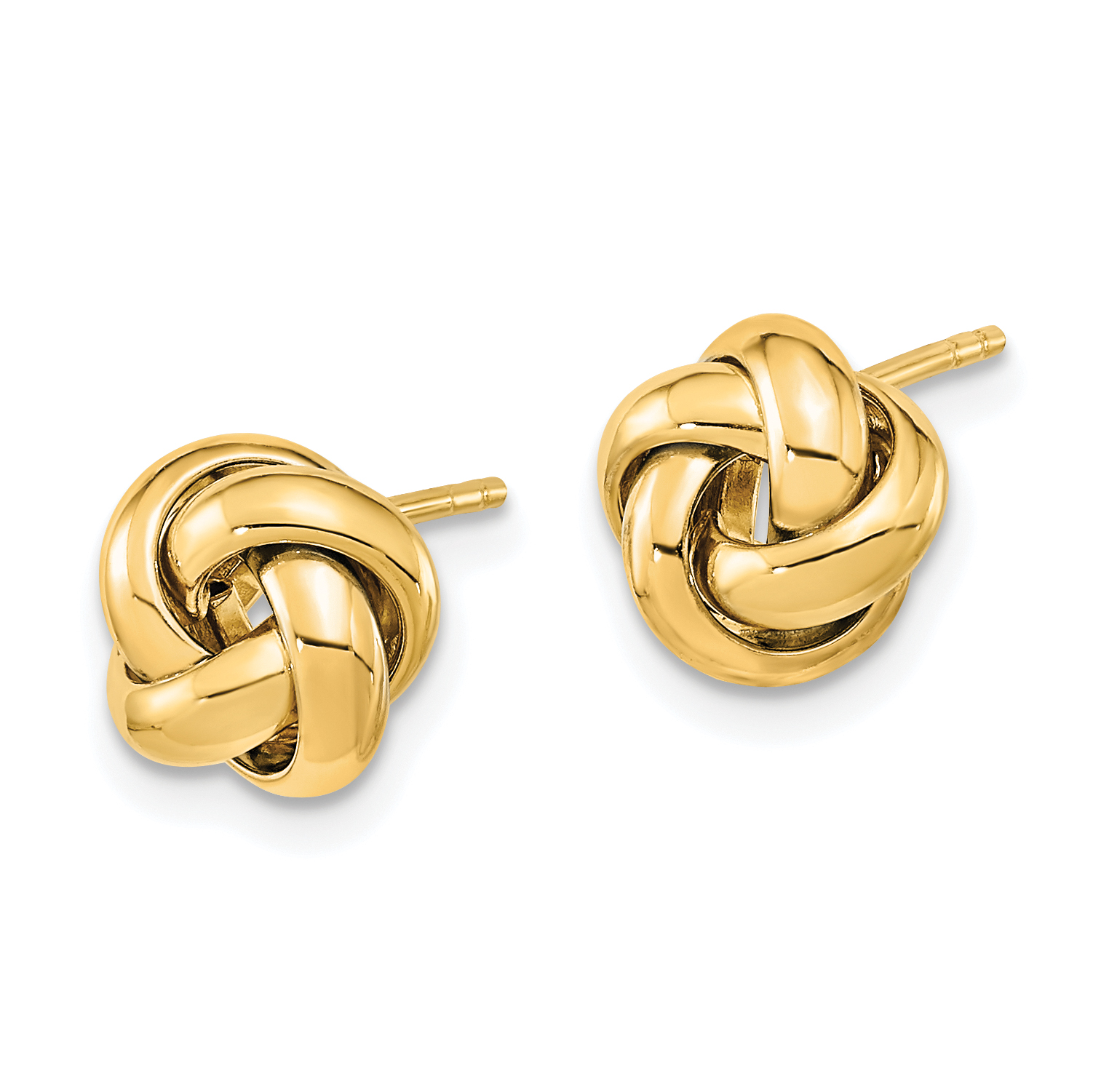 Love Knot Post Earrings Real 14k Yellow Gold 8.5x9mm Women's Hollow detailed image 2