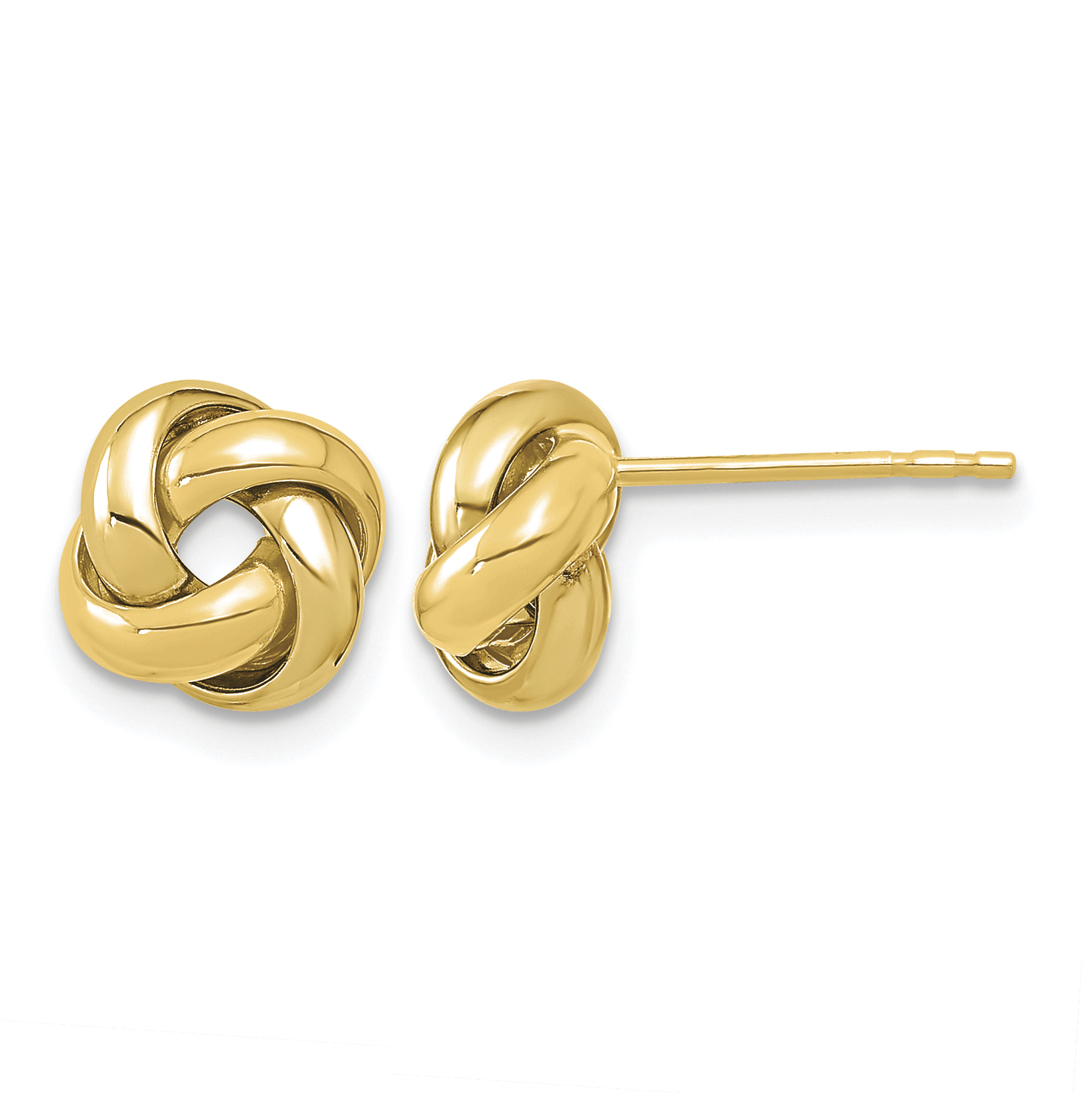 Love Knot Post Earrings Real 14k Yellow Gold 8.5x9mm Women's Hollow main product image
