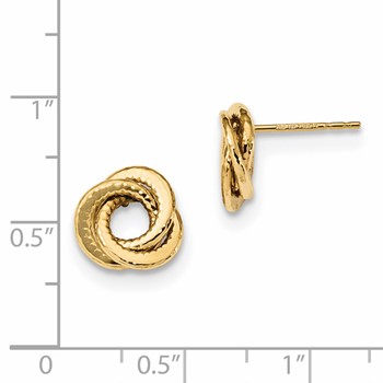 14k Gold Polished Love Knot Post Earrings — alternate view