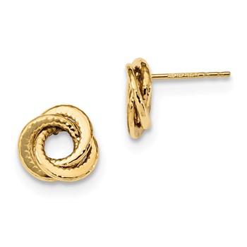 14k Gold Polished Love Knot Post Earrings