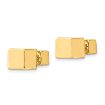 14k 5mm/7mm Cube Front & Back Post Screwback Earrings — alternate view
