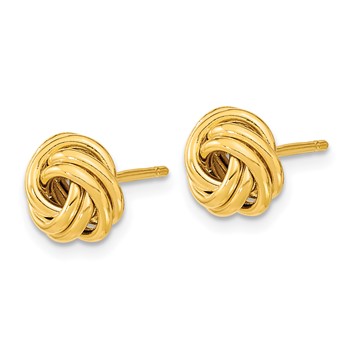 14k 9mm Polished Love Knot Post Earrings — alternate view