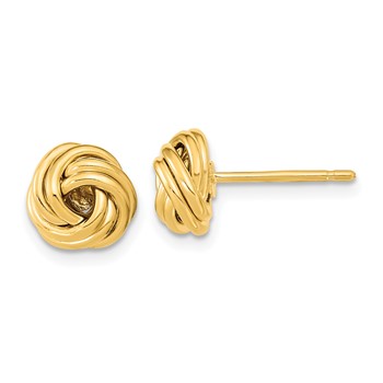 14k 9mm Polished Love Knot Post Earrings