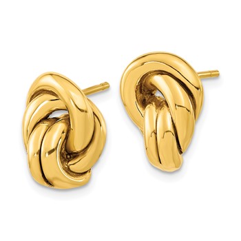 14k 15mm Polished Love Knot Hollow Post Earrings — alternate view